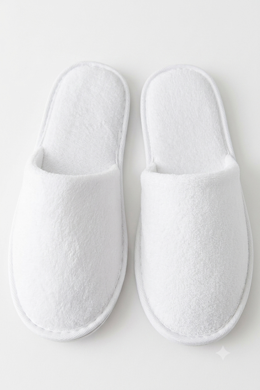 White Bath Slippers - customise