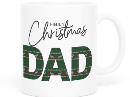 Festive Christmas Dad mug with holiday design for gift giving in Africa.