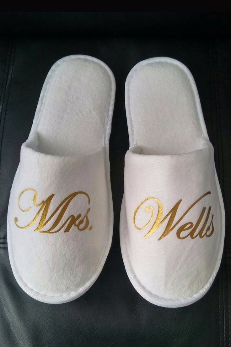 White Bath Slippers - customise - Image 3